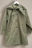 Dunbar Neckerchief Hood Gaberdine Coat Heritage Green